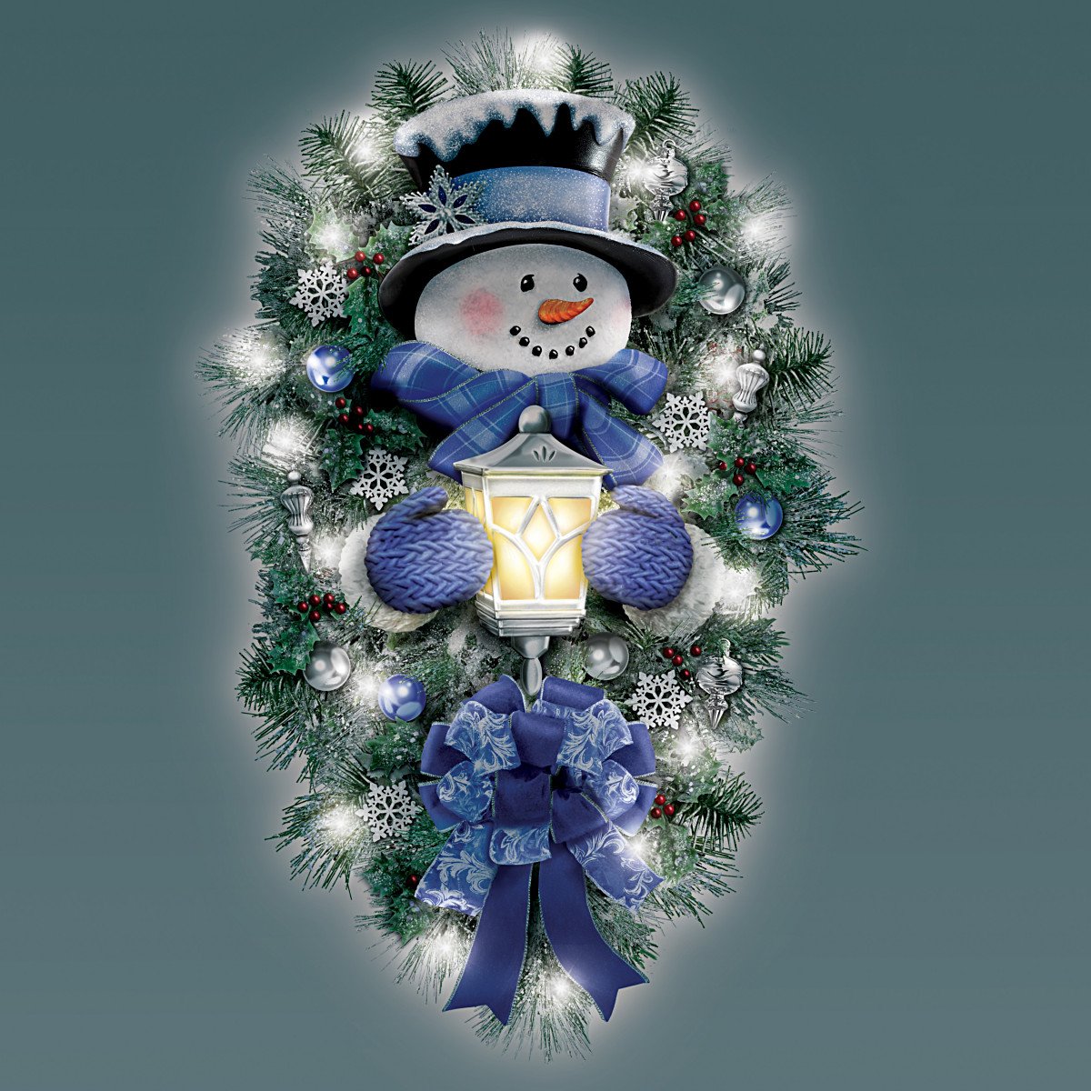 スノーマン　クリスマス　WELCOME WINTER Amazon.com: The Bradford Exchange Thomas Kinkade A Warm